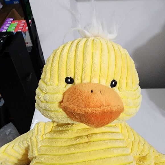 Kids Girls Boys Easter Spring Textured Yellow Duck Big Plush Weighted Beanie Toy - Picture 2 of 11